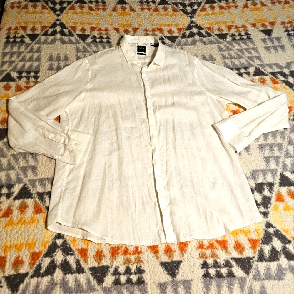 Armani Exchange White Men's Dress Shirt Size XXL